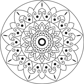 Decorative mandala on white background Circular Flower Mandala on White vector