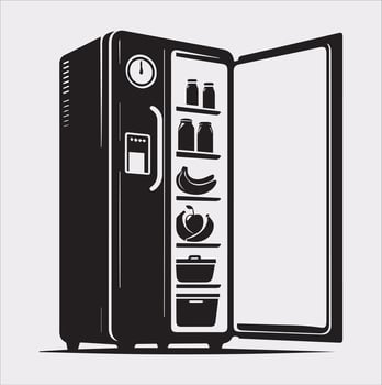 Customizable Freezer Refrigerator on a White Backdrop vector