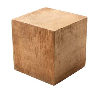 Wooden cube isolated on transparent background png