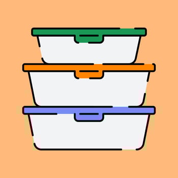 Food Container Illustration in Flat Style vector