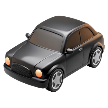 3d cartoon black car isolated on background. Realistic retro automobile with tuned windows png