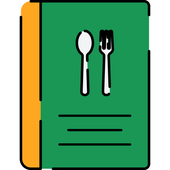 Recipe Book Illustration in Flat Style png