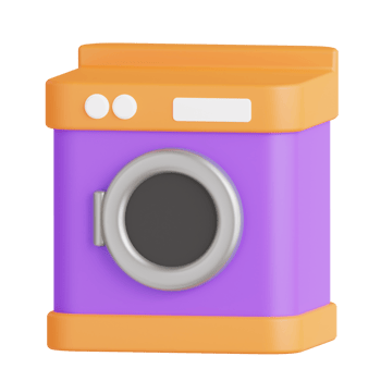 Washing Machine 3D Icon. front loading washing machine 3d icon png