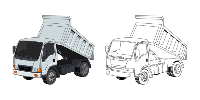 Illustration of Tipper Truck Cartoon vector