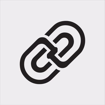 Download Link Icon in Silhouette Style on White Background vector