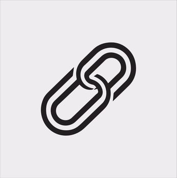 Modern Link Single Icon Silhouette for Graphic Design on White Background vector