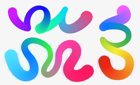 Modern shapes with gradient colors collection. vector