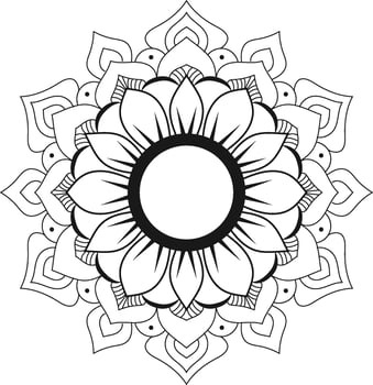 Beautiful Floral Mandala design, Creative ornamental decorative element in circle shape. black mandala circles vector