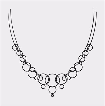 Clean Outline of a Necklace Silhouette for Design Concepts vector