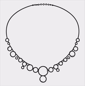 Necklace Outline Doodle Silhouette Icon on White Background vector