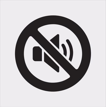 No Sound Icon Simple Silhouette on White Background vector