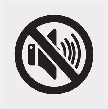 Mute Symbol Icon in Format Silhouette Style vector