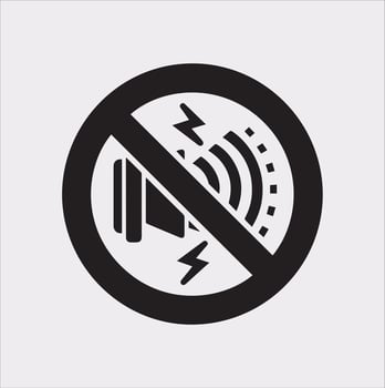 High-Quality Icon for No Sound Silhouette on White Background vector