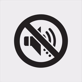 Minimalist No Sound Icon Silhouette on White Background vector