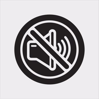 High-Resolution Mute Icon Silhouette No Sound Symbol vector