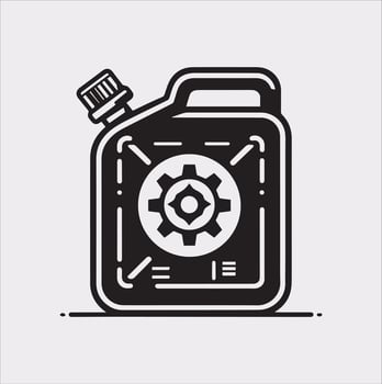 High-Quality Metal Petrol Canister Silhouette Icon for Design vector