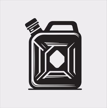 Industrial Metal Petrol Canister Silhouette Icon in Format vector