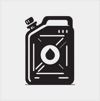 Classic Metal Petrol Canister Icon in Silhouette Format vector