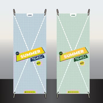 Creative professional travel roll up design vector