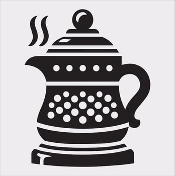 Stylish Pot Icon Silhouette for Creative Projects vector
