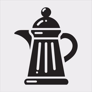 Minimalist Pot Icon Silhouette Design vector