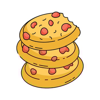 A stack of delicious cookies, dessert, bakery, and sweets vector