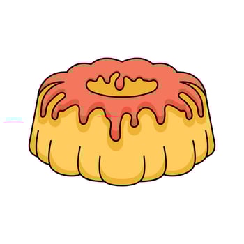 Delicious bundt cake design, premium icon vector