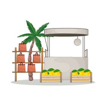 fruit stand illustration vector