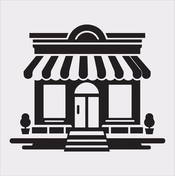 Minimalist Shop Store Icon Silhouette for Digital Marketing vector