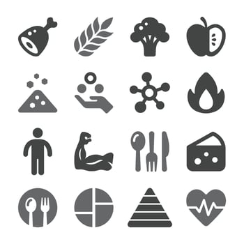 nutrition icon set vector