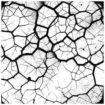 Cracked Black and White Texture Pattern vector
