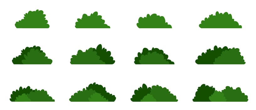 Various Green Bush Shapes for Landscaping vector