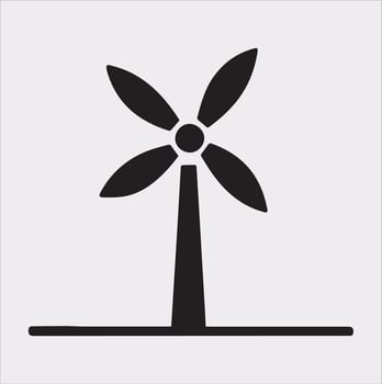 Professional Wind Power Icon Silhouette on White Background vector