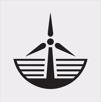 Modern Wind Power Icon Silhouette for Green Energy Designs vector