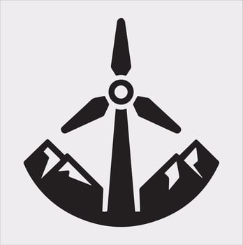 Minimalist Silhouette of Wind Power Icon for Design Projects vector