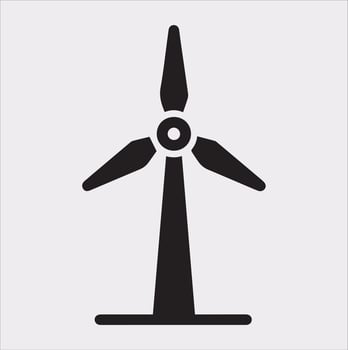 Clean Wind Power Silhouette Icon on Plain Background vector