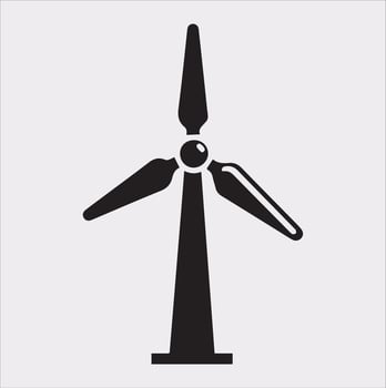 Wind Power Icon Silhouette Illustration on White Background vector