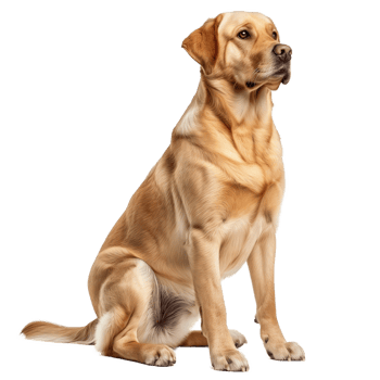 Golden Labrador Retriever Sitting - Front View on Transparent Background png