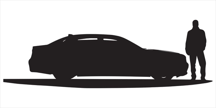 black silhouette car vector