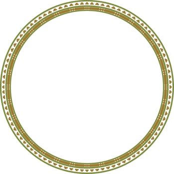round colored seamless classical byzantine ornament. Infinite circle, border, frame Ancient Greece, Eastern Roman Empire. Decoration of the Russian Orthodox Church. vector