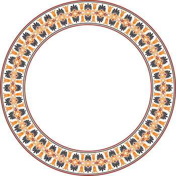 colored round ornament ring of ancient Greece. Classic pattern frame border Roman Empire. vector