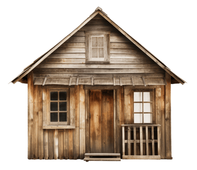 cabin wood house isolated on transparent background png