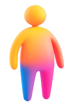 Modern 3D Human Icon with Vibrant Colors png