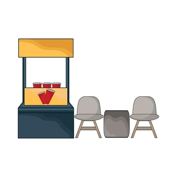 illustration of street food drink stall vector
