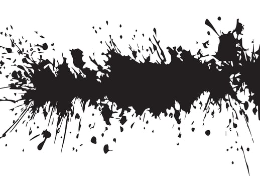 Black and white Grunge Distressed Paint Splash Background texture. vector