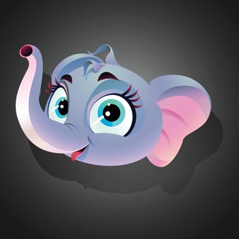 Mother Elephant Face, Sticker, Icon Background vector