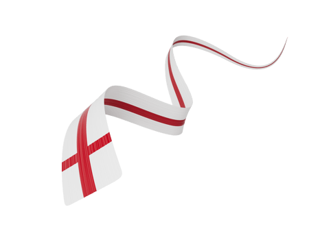 3d Flag Of England 3d Wavy Shiny England Ribbon, 3d illustration png