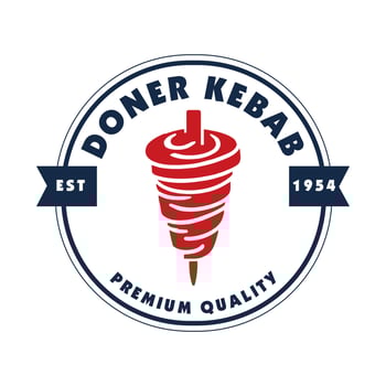Doner Kebab Retro Emblem. Logo template illustration. vector