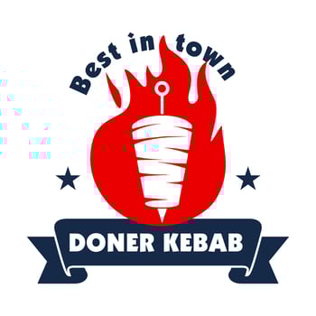 Doner kebab logo templates. Creative labels for Turkish and Arabian fast food restaurant. vector