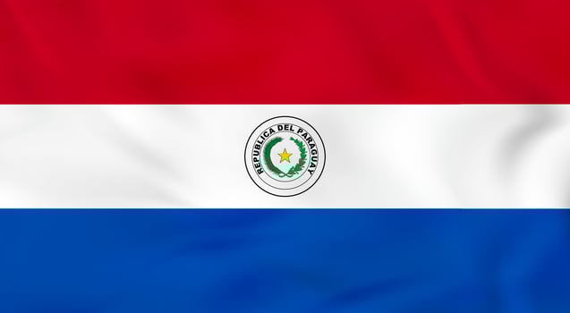Paraguay waving flag. Paraguay national flag background texture. vector
